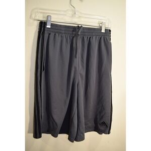 Adidas BOYS XL 18 20 Basketball Athletic Pull On Shorts Gray Black Three Stripes